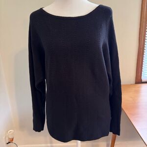 Blue Rain Black Scoop Neck Knit Sweater Size Medium